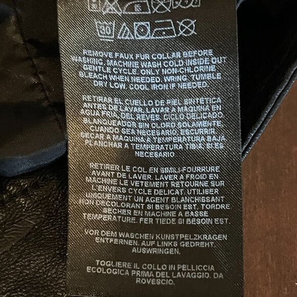 Guess Womens Black Faux Leather Jacket With Snap Buttons Size S - Picture 11 of 11